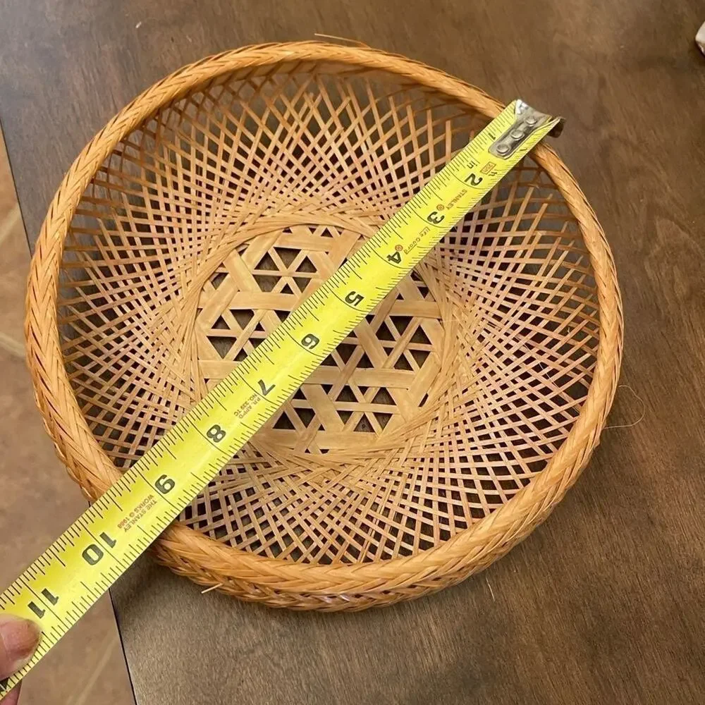 Vintage weaved basket boho 9-1/2”